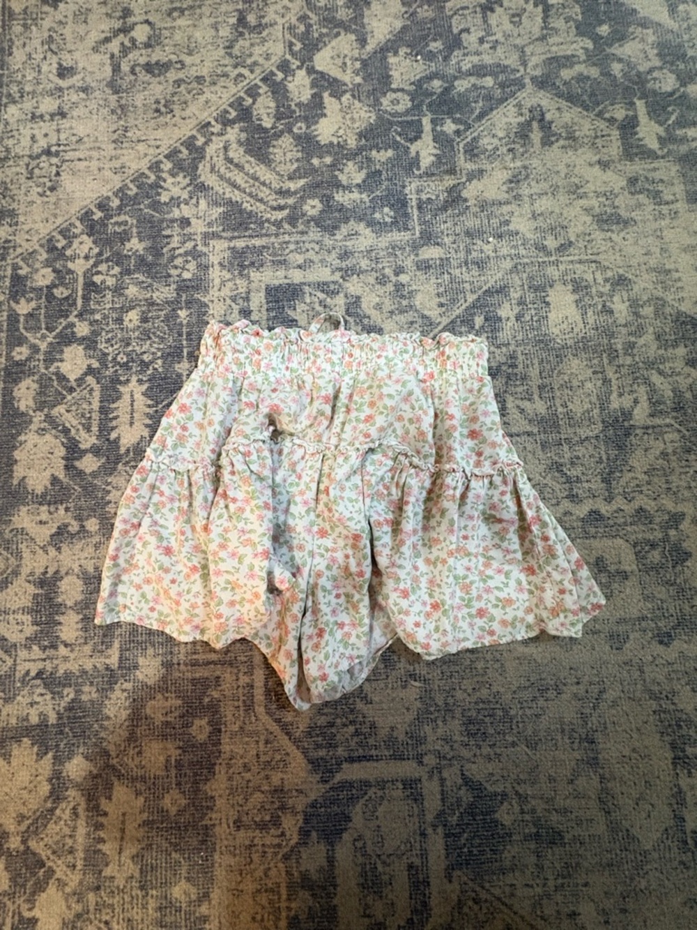 Aeropostale Girls Floral Ruffle Skort - Pink & Green